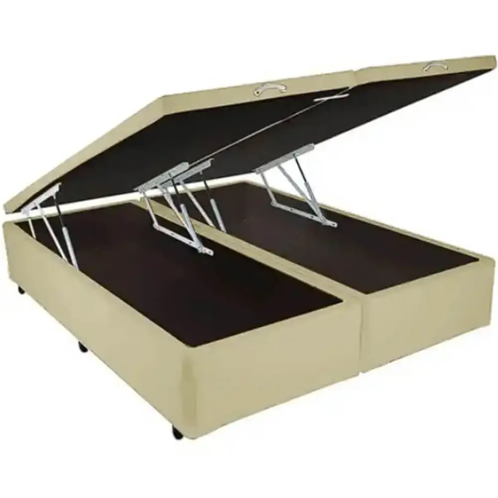 Base Bipartida Baú King em Suede Universal 41x203x193 Blindado - Imagem 5